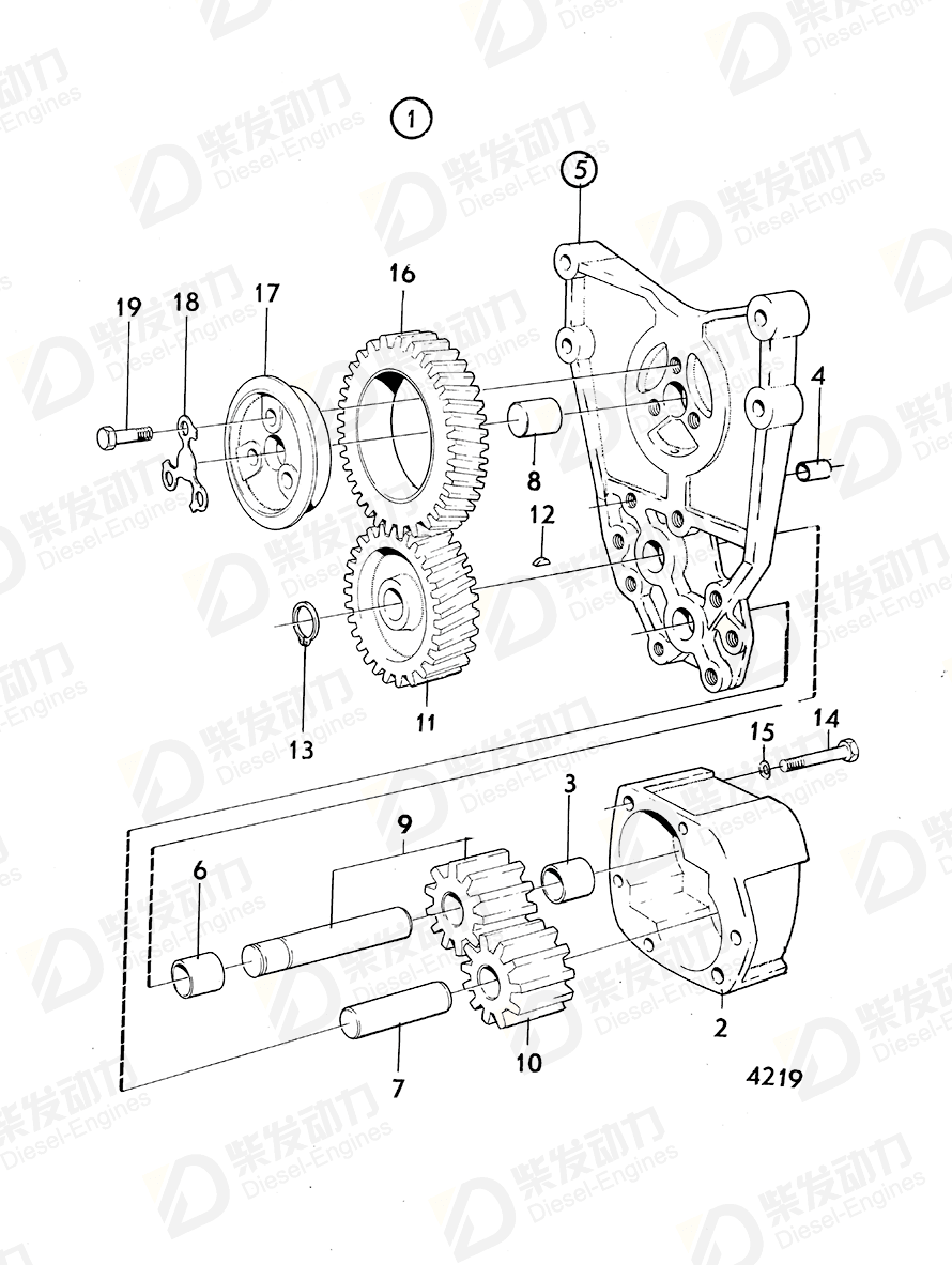 volvo penta Bracket 423042 Drawing